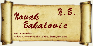 Novak Bakalović vizit kartica